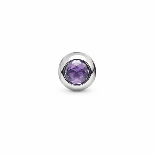Berloque ponto roxo Prata 925