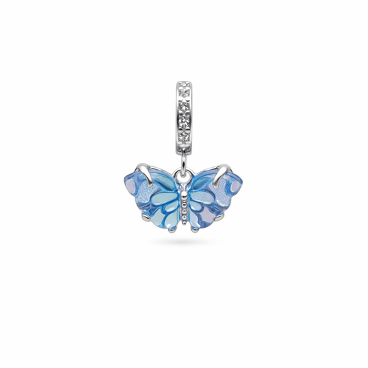 Berloque borboleta Azul Prata 925
