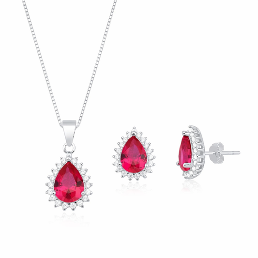 Conjunto Rubi Imperial Prata 925