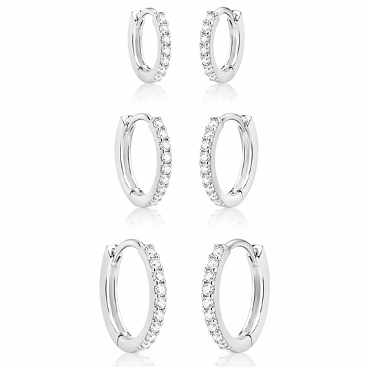 Trio de Argolas Cleópatra Prata 925