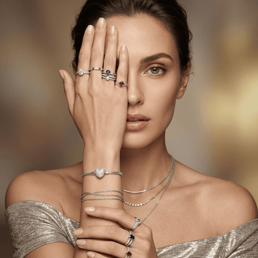 Pulseira coração cravejado Prata 925