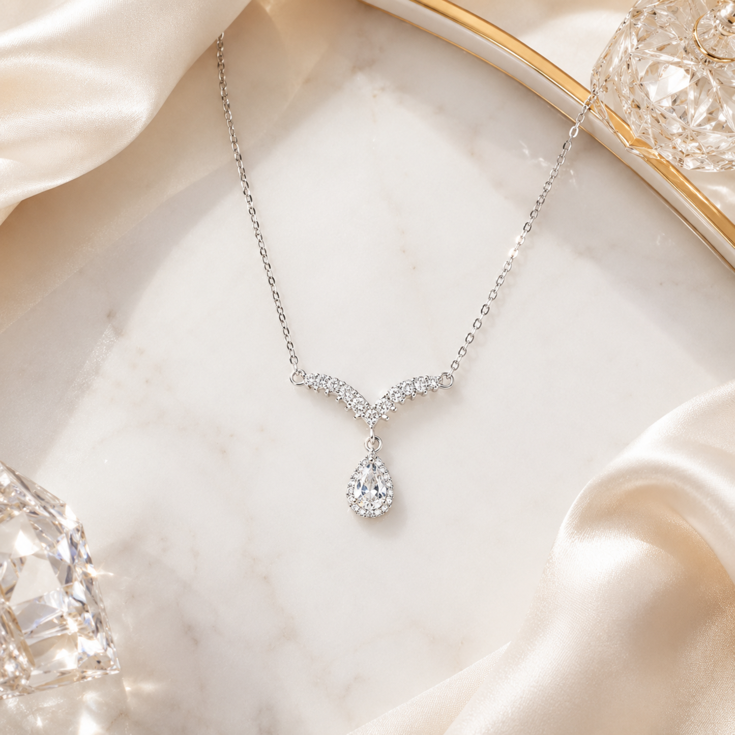 Gargantilha Gota Elegance Prata 925