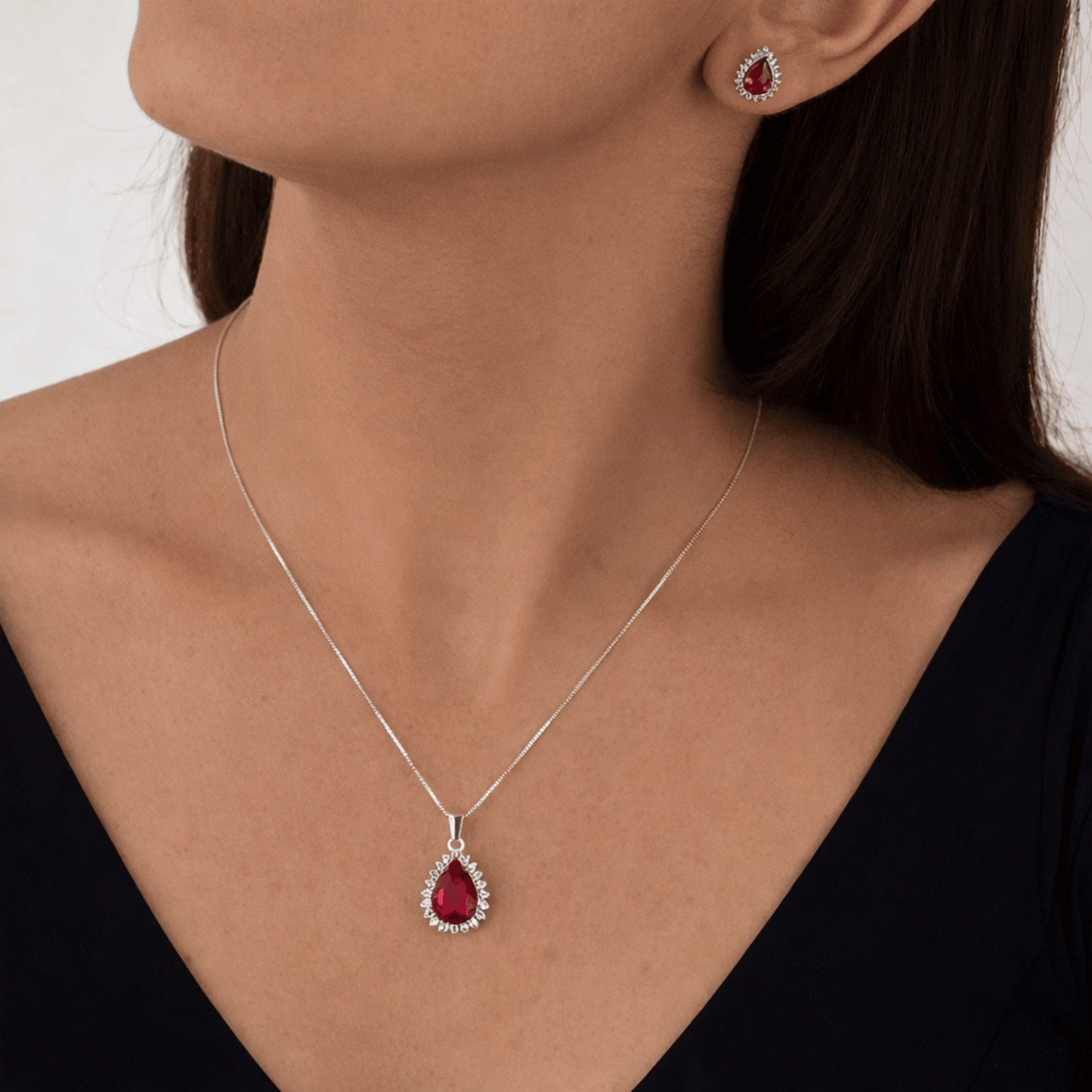 Conjunto Rubi Imperial Prata 925
